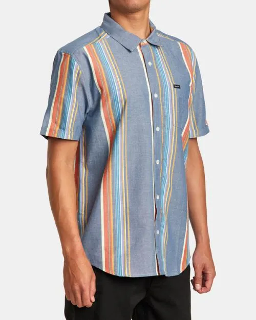 Rvca Mayday Stripe Short Sleeve Shirt Multi Men Shirts and Flannels