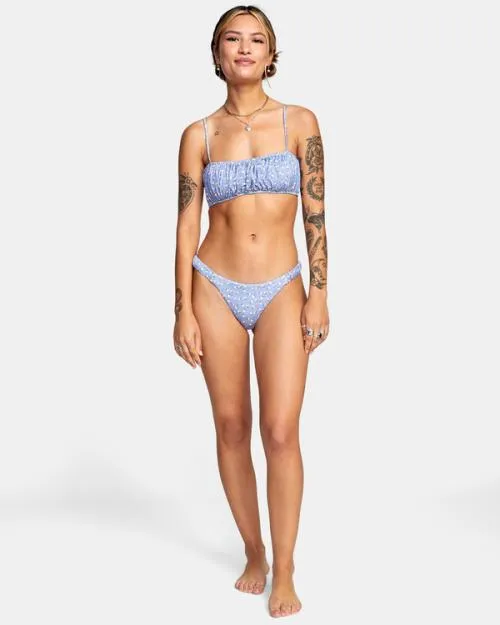 Rvca Mille French Bikini Bottoms Grey Purple Women Bikini Bottoms