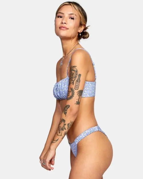 Rvca Mille French Bikini Bottoms Grey Purple Women Bikini Bottoms