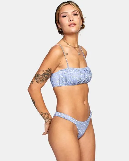Rvca Mille French Bikini Bottoms Grey Purple Women Bikini Bottoms