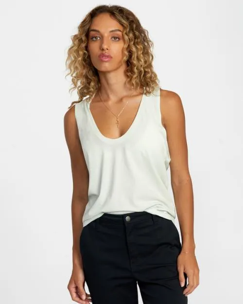 Rvca Minted Tank Top Sky Blue Women Tees and Tanks