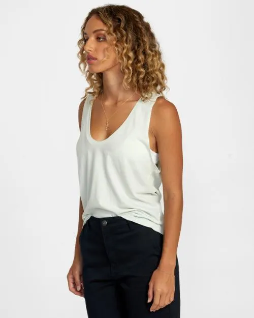 Rvca Minted Tank Top Sky Blue Women Tees and Tanks