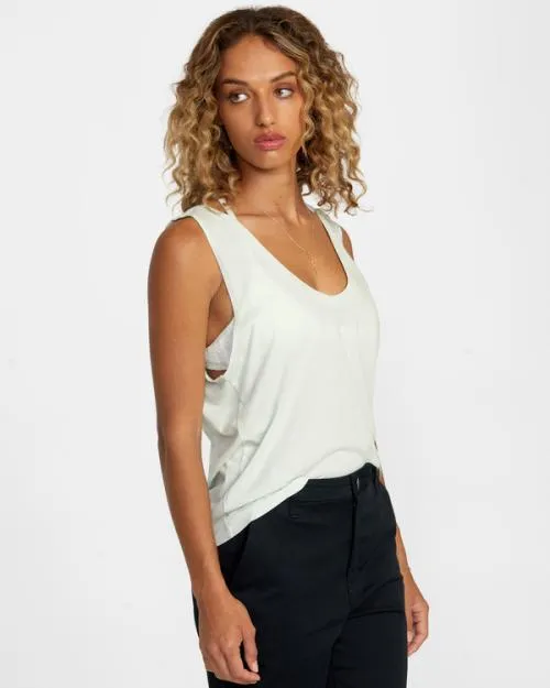 Rvca Minted Tank Top Sky Blue Women Tees and Tanks