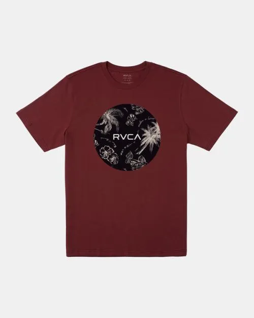 Rvca Motors Tee Oxblood Red Men Short Sleeves