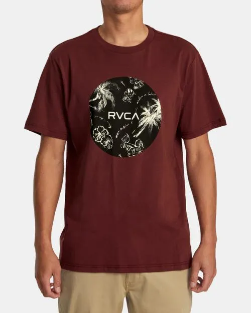 Rvca Motors Tee Oxblood Red Men Short Sleeves
