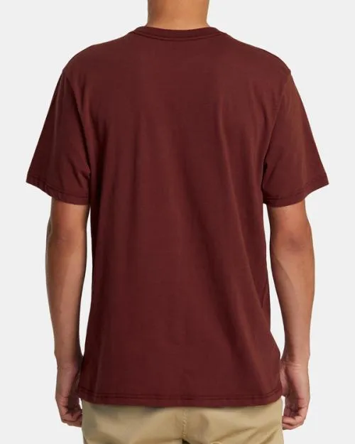 Rvca Motors Tee Oxblood Red Men Short Sleeves