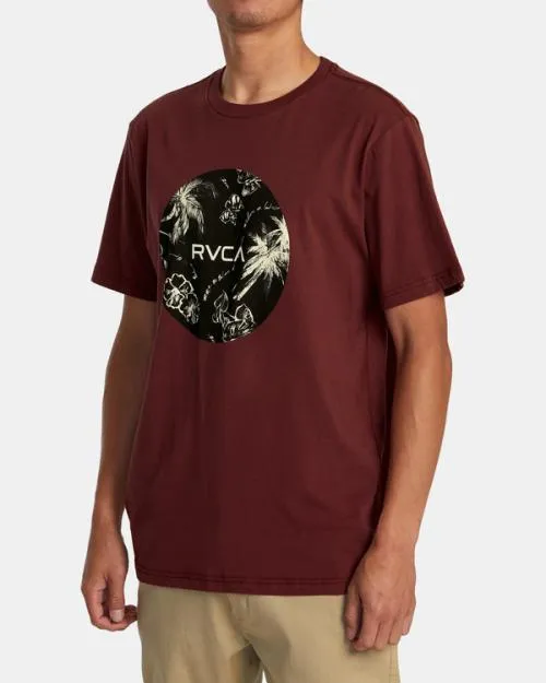 Rvca Motors Tee Oxblood Red Men Short Sleeves