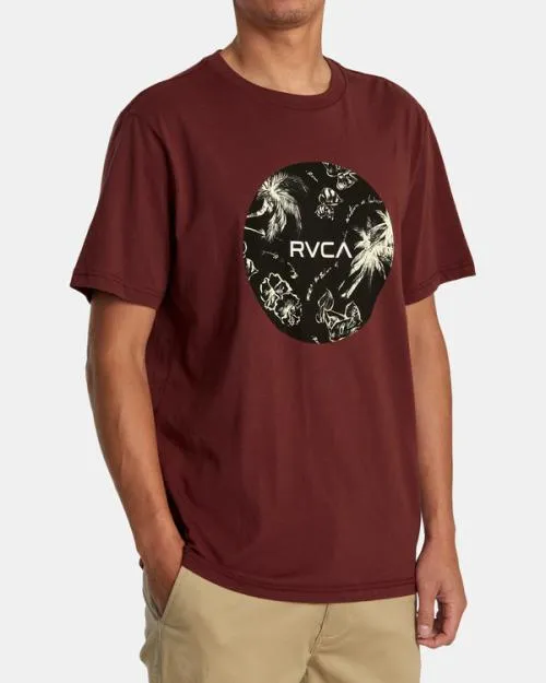 Rvca Motors Tee Oxblood Red Men Short Sleeves