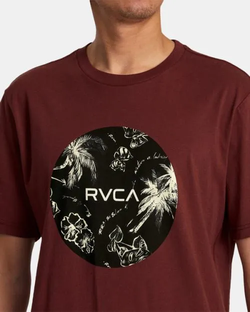 Rvca Motors Tee Oxblood Red Men Short Sleeves