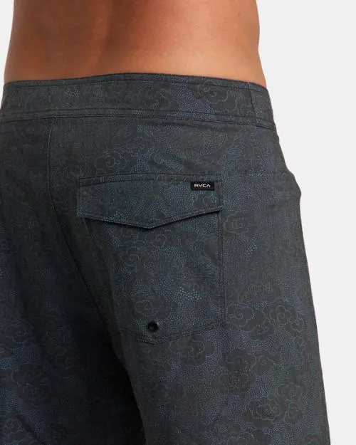 Rvca Neon Dragon Elastic Boardshorts 18034 Black Men Boardshorts