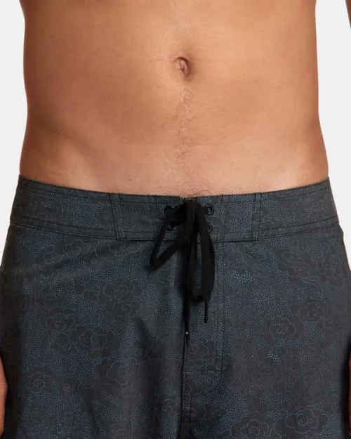 Rvca Neon Dragon Elastic Boardshorts 18034 Black Men Boardshorts