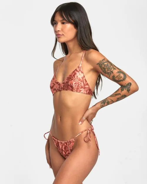 Rvca Oasis Tie Skimpy Bikini Bottoms Sandlewood Women Bikini Bottoms