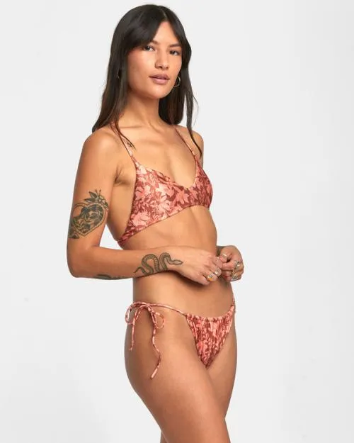 Rvca Oasis Tie Skimpy Bikini Bottoms Sandlewood Women Bikini Bottoms