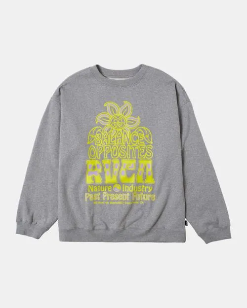 Rvca Positive Growth Sweatshirt Heather Grey Women Hoodies and Fleece
