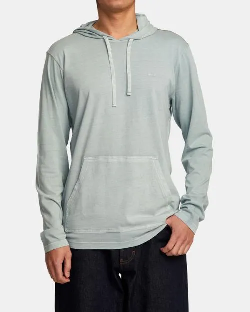 Rvca PTC Pigment Hooded Long Sleeve Tee Iron Men Tees and Tanks