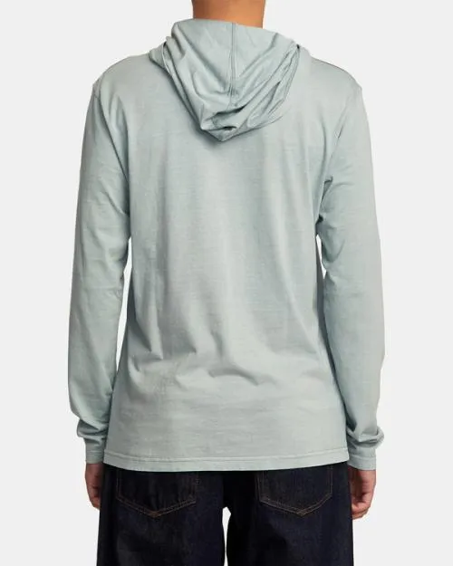 Rvca PTC Pigment Hooded Long Sleeve Tee Iron Men Tees and Tanks