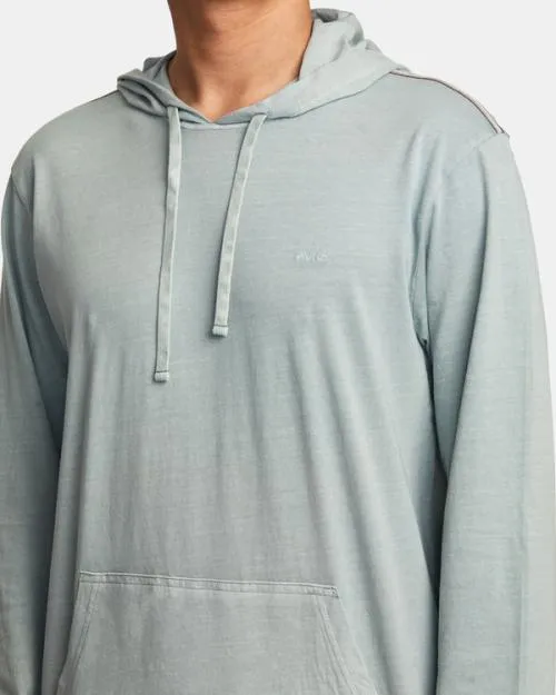Rvca PTC Pigment Hooded Long Sleeve Tee Iron Men Tees and Tanks
