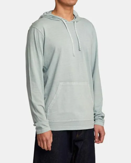 Rvca PTC Pigment Hooded Long Sleeve Tee Iron Men Tees and Tanks