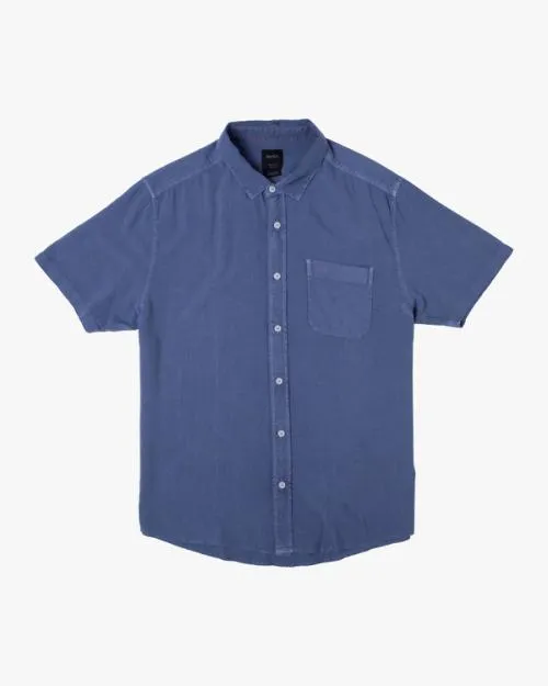 Rvca PTC Woven Short Sleeve Shirt Royal Men Shirts and Flannels