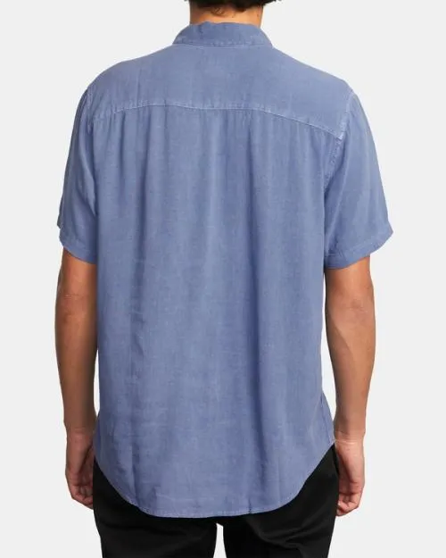 Rvca PTC Woven Short Sleeve Shirt Royal Men Shirts and Flannels