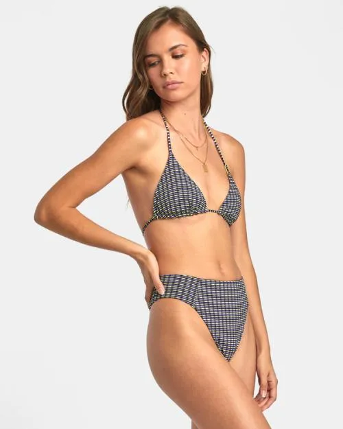 Rvca Recall High Rise Cheeky Bikini Bottoms Daiquiri Green Women Bikini Bottoms