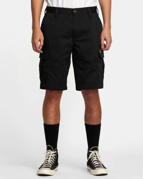 Rvca Recession Collection Americana Cargo Shorts Black Men Shorts and Hybrids
