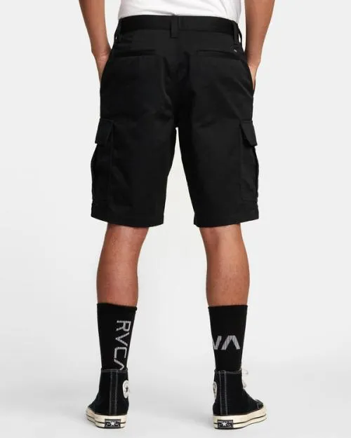 Rvca Recession Collection Americana Cargo Shorts Black Men Shorts and Hybrids