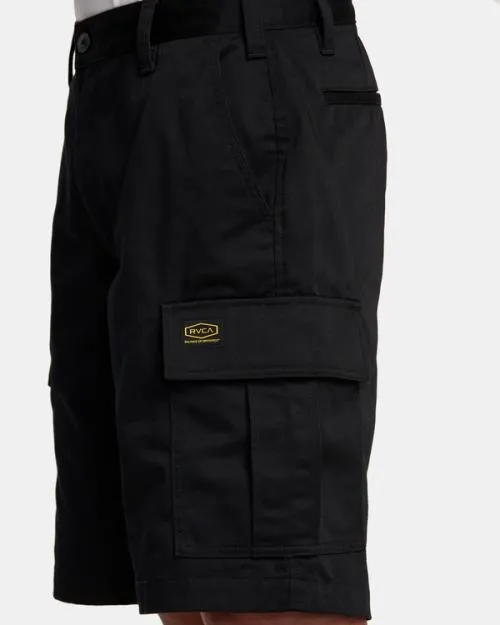 Rvca Recession Collection Americana Cargo Shorts Black Men Shorts and Hybrids