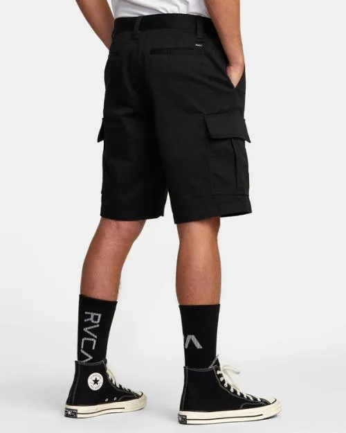 Rvca Recession Collection Americana Cargo Shorts Black Men Shorts and Hybrids