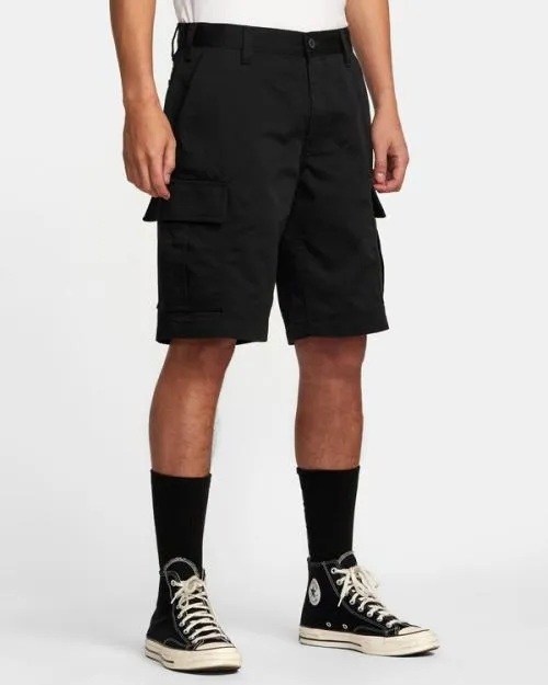 Rvca Recession Collection Americana Cargo Shorts Black Men Shorts and Hybrids