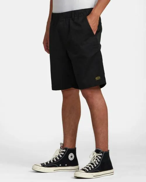 Rvca Recession Collection Americana Elasticized 20034 Shorts Black Men Shorts and Hybrids