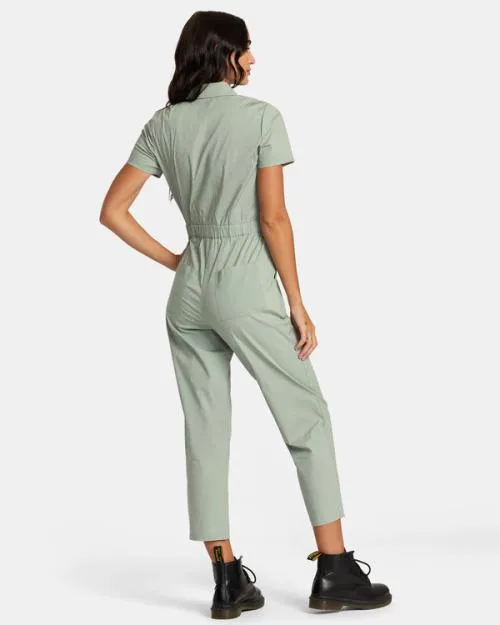Rvca Recession Collection Jumpsuit Sage Women Dresses and Rompers
