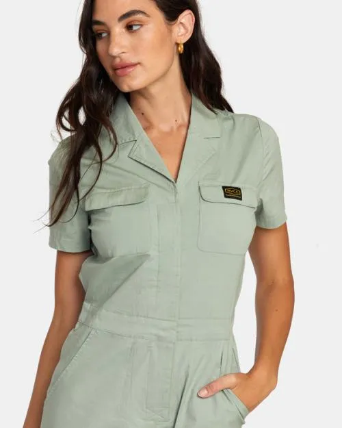 Rvca Recession Collection Jumpsuit Sage Women Dresses and Rompers