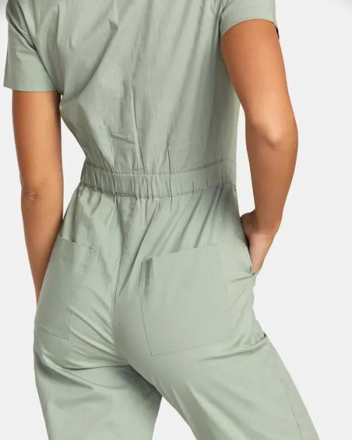 Rvca Recession Collection Jumpsuit Sage Women Dresses and Rompers