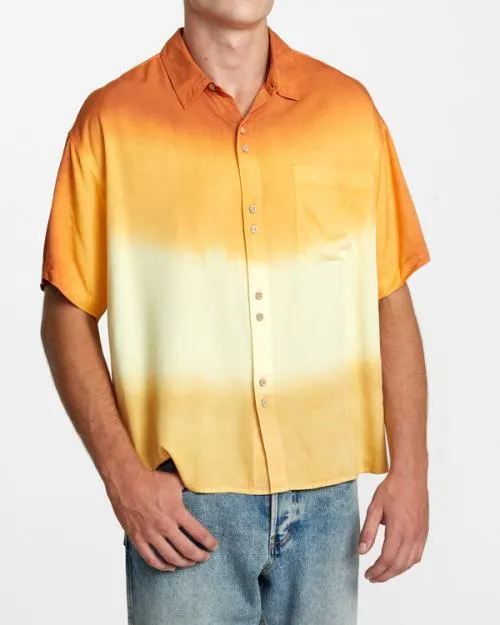 Rvca Rose Machado Swami Short Sleeve Shirt Lemon Meringue WomenMen Tops