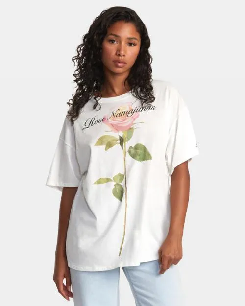 Rvca Rose Namajunas Tee Vintage White Women Tees and Tanks