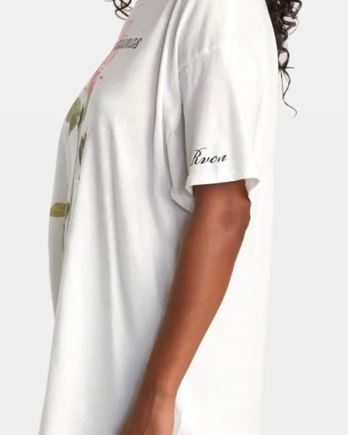 Rvca Rose Namajunas Tee Vintage White Women Tees and Tanks