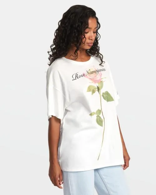 Rvca Rose Namajunas Tee Vintage White Women Tees and Tanks