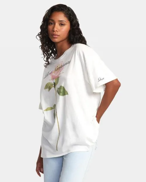 Rvca Rose Namajunas Tee Vintage White Women Tees and Tanks