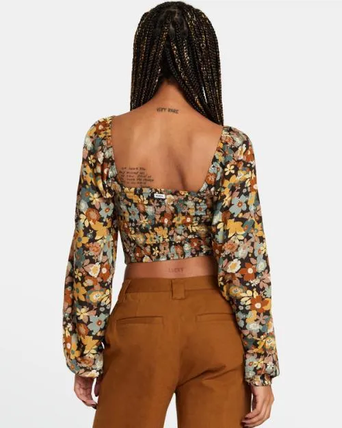 Rvca Saint Top Long Sleeve Shirt Java Women Tops