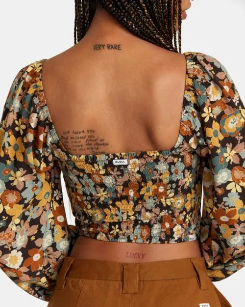 Rvca Saint Top Long Sleeve Shirt Java Women Tops