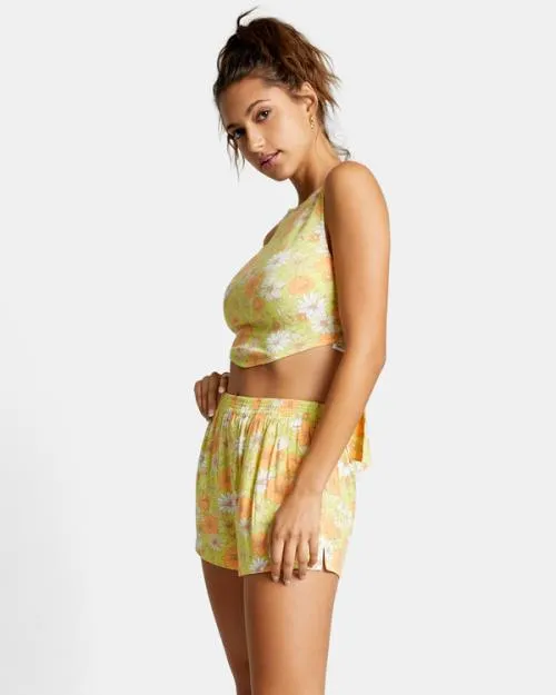 Rvca Sawyer Woven Shorts Limeade Women Shorts and Skirts