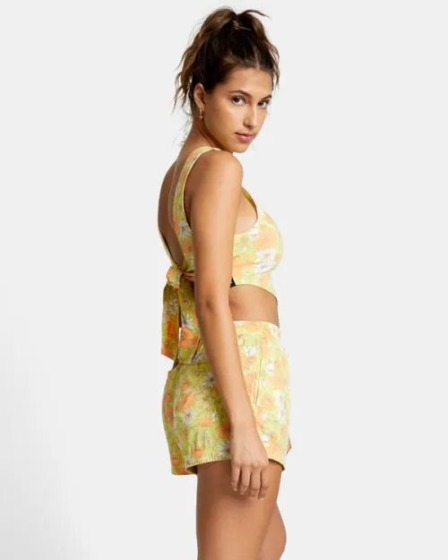 Rvca Sawyer Woven Shorts Limeade Women Shorts and Skirts