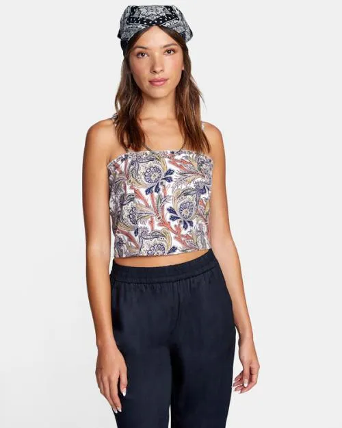 Rvca Side Note Cami Top Cloud Women Tops