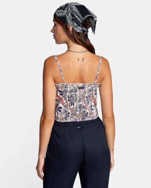 Rvca Side Note Cami Top Cloud Women Tops