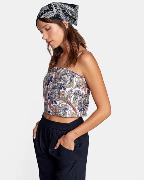 Rvca Side Note Cami Top Cloud Women Tops