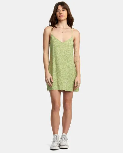 Rvca Slip Up Mini Dress Fern Women Dresses and Rompers
