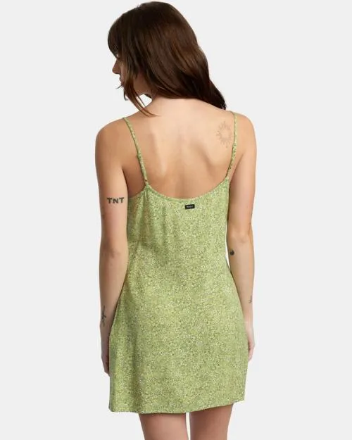 Rvca Slip Up Mini Dress Fern Women Dresses and Rompers