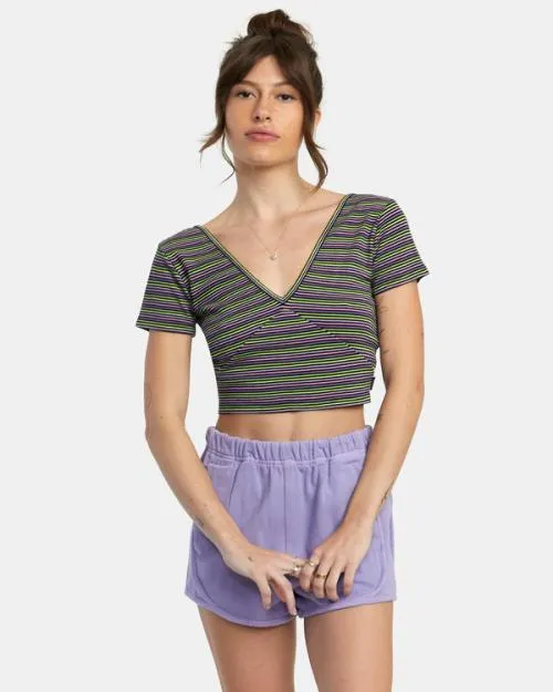 Rvca Smitten Top VNeck Rvca Black Women Tops