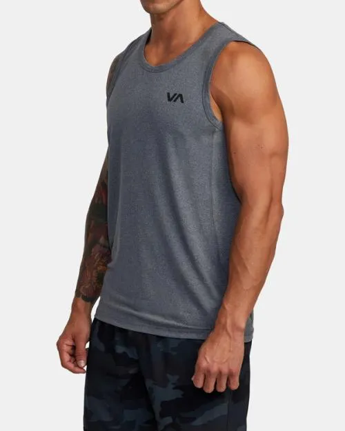 Rvca Sport Vent Tank Top Charcoal Heather SportMen Tees and Tanks